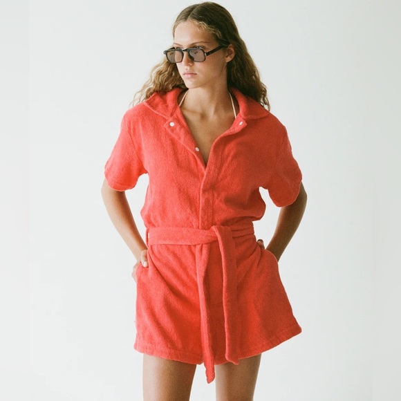 New Terry Pareo terrycloth Romper in Rossa - Picture 2 of 7